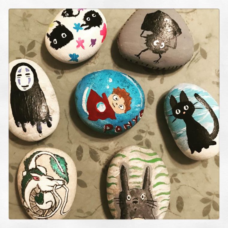 ghibli collection rock painting kindness project geeks
