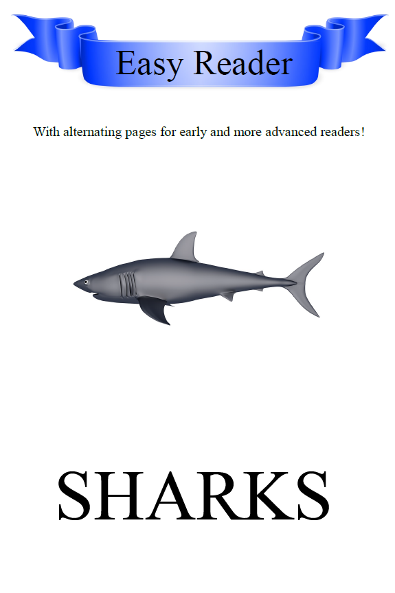 Shark Easy Reader Preschool Kinder Printable book