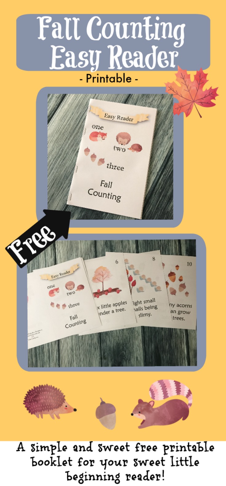 Fall Forest Easy Reader Free Printable Homeschool Preschool Kindergarten